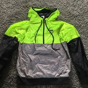 PINK Neon and Black Windbreaker Half-zip Jacket